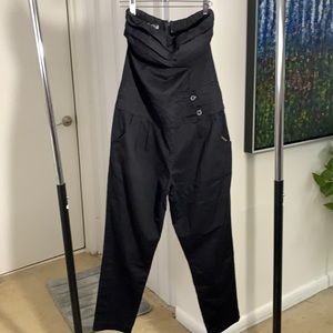 Black sleeveless overalls size small.